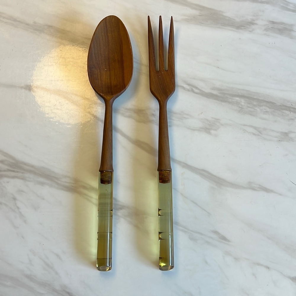 Vintage wood and lucite